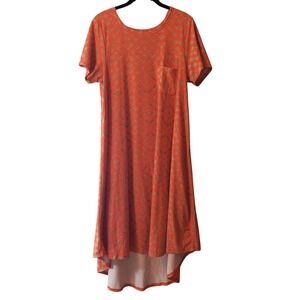 LuLaRoe Women Carly Dress Size‎ M Orange Geometric Arrow Print